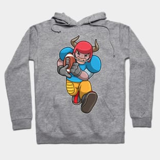 Bull at Sports with Football & Helmet Hoodie